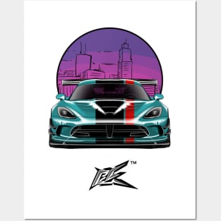 srt viper acr cyan blue Posters and Art